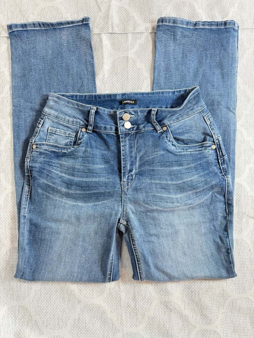 Flamingals Mid Rise Straight Leg Blue Jeans Size M